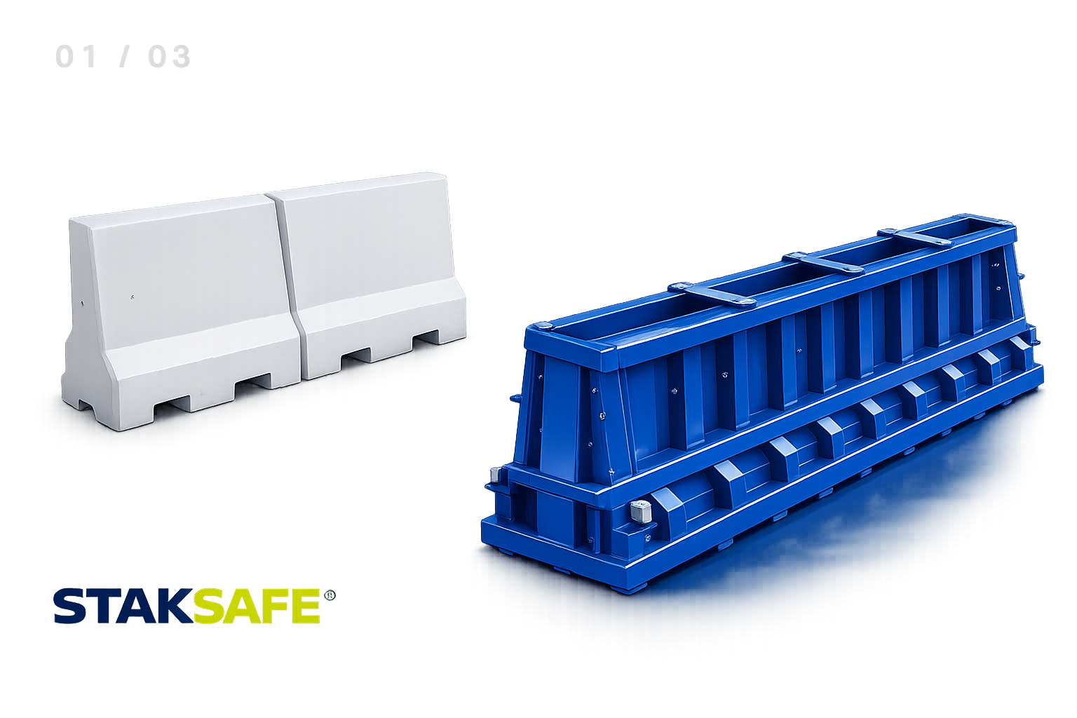 Molde STAKSAFE para fabricar barreras de hormigón